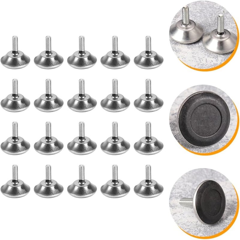 24Pcs Black M8X25mm Furniture Leveling Feet Adjustable Leg Pads For Tables Chairs Desks - Image 3